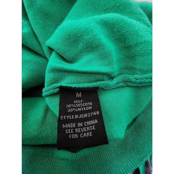 Unique Vintage Jealous Tomato Green Wrap Sweater Crop Top Size M - Picture 8 of 10